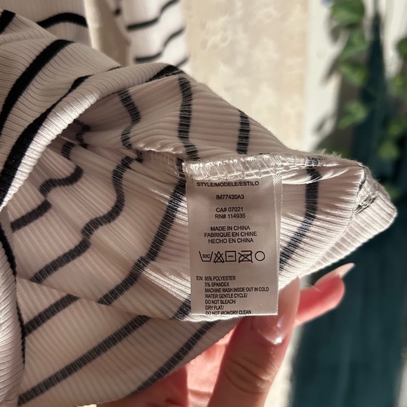 Rebel Sugar Medium White & Black Striped Long Sleeve - Picture 5 of 5